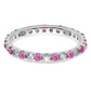 14k White Gold 1/2 Ct. Lab Grown Diamond VS/SI+ G+ and Lab Created Pink Sapphire Eternity Band Ring