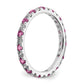 14k White Gold 3/8 Ct. Lab Grown Diamond VS/SI+ G+ and Lab Created Pink Sapphire Eternity Band Ring