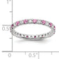 14k White Gold 1/2 Ct. Lab Grown Diamond VS/SI+ G+ and Lab Created Pink Sapphire Eternity Band Ring