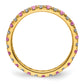 14k Yellow Gold 1/2 Ct. Lab Grown Diamond VS/SI+ G+ and Lab Created Pink Sapphire Eternity Band Ring