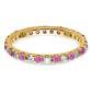 14k Yellow Gold 1/2 Ct. Lab Grown Diamond VS/SI+ G+ and Lab Created Pink Sapphire Eternity Band Ring