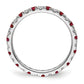 14k White Gold 3/8 Ct. Lab Grown Diamond VS/SI+ G+ and Lab Created Ruby Eternity Band Ring