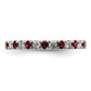 14k White Gold 3/8 Ct. Lab Grown Diamond VS/SI+ G+ and Lab Created Ruby Eternity Band Ring