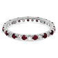 14k White Gold 1/2 Ct. Lab Grown Diamond VS/SI+ G+ and Lab Created Ruby Eternity Band Ring