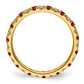 14k Yellow Gold 3/8 Ct. Lab Grown Diamond VS/SI+ G+ and Lab Created Ruby Eternity Band Ring