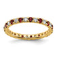 14k Yellow Gold 1/2 Ct. Lab Grown Diamond VS/SI+ G+ and Lab Created Ruby Eternity Band Ring