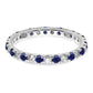 14k White Gold 1/2 Ct. Lab Grown Diamond VS/SI+ G+ and Lab Created Blue Sapphire Eternity Band Ring