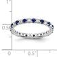 14k White Gold 1/2 Ct. Lab Grown Diamond VS/SI+ G+ and Lab Created Blue Sapphire Eternity Band Ring