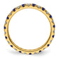 14k Yellow Gold 1/2 Ct. Lab Grown Diamond VS/SI+ G+ and Lab Created Blue Sapphire Size 7 Eternity Band