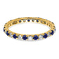 14k Yellow Gold 1/2 Ct. Lab Grown Diamond VS/SI+ G+ and Lab Created Blue Sapphire Size 7 Eternity Band