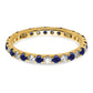 14k Yellow Gold 1/2 Ct. Lab Grown Diamond VS/SI+ G+ and Lab Created Blue Sapphire Eternity Band Ring