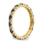 14k Yellow Gold 1/2 Ct. Lab Grown Diamond VS/SI+ G+ and Lab Created Blue Sapphire Size 7 Eternity Band