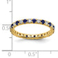 14k Yellow Gold 3/8 Ct. Lab Grown Diamond VS/SI+ G+ and Lab Created Blue Sapphire Eternity Band Ring