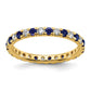 14k Yellow Gold 1/2 Ct. Lab Grown Diamond VS/SI+ G+ and Lab Created Blue Sapphire Size 7 Eternity Band