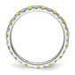 14k White Gold 3/8 Ct. Lab Grown Diamond VS/SI+ G+ and Lab Created Yellow Sapphire Eternity Band Ring