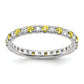 14k White Gold 1/2 Ct. Lab Grown Diamond VS/SI+ G+ and Lab Created Yellow Sapphire Eternity Band Ring