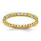 14k Yellow Gold 1/2 Ct. Lab Grown Diamond VS/SI+ G+ and Lab Created Sapphire Eternity Band Ring