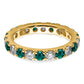 14k Yellow Gold 1 Ct. Lab Grown Diamond VS/SI+ G+ and Lab Created Alexandrite Eternity Band Ring