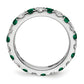 14k White Gold 1 1/5 Ct. Lab Grown Diamond VS/SI+ G+ and Lab Created Emerald Eternity Band Ring