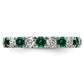 14k White Gold 1 Ct. Lab Grown Diamond VS/SI+ G+ and Lab Created Emerald Eternity Band Ring