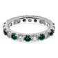 14k White Gold 1 1/5 Ct. Lab Grown Diamond VS/SI+ G+ and Lab Created Emerald Eternity Band Ring