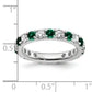 14k White Gold 1 Ct. Lab Grown Diamond VS/SI+ G+ and Lab Created Emerald Eternity Band Ring