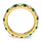 14k Yellow Gold 1 Ct. Lab Grown Diamond VS/SI+ G+ and Lab Created Emerald Eternity Band Ring