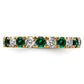 14k Yellow Gold 1 Ct. Lab Grown Diamond VS/SI+ G+ and Lab Created Emerald Eternity Band Ring