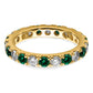 14k Yellow Gold 3/4 Ct. Lab Grown Diamond VS/SI+ G+ and Lab Created Emerald Eternity Band Ring