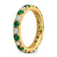 14k Yellow Gold 1 Ct. Lab Grown Diamond VS/SI+ G+ and Lab Created Emerald Eternity Band Ring