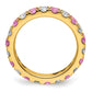 14k Yellow Gold 1 1/5 Ct. Lab Grown Diamond VS/SI+ G+ and Lab Created Pink Sapphire Eternity Band Ring