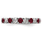 14k White Gold 1 1/5 Ct. Lab Grown Diamond VS/SI+ G+ and Lab Created Ruby Eternity Band Ring