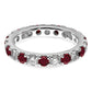 14k White Gold 1 1/5 Ct. Lab Grown Diamond VS/SI+ G+ and Lab Created Ruby Eternity Band Ring