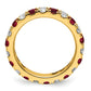 14k Yellow Gold 1 Ct. Lab Grown Diamond VS/SI+ G+ and Lab Created Ruby Eternity Band Ring