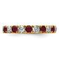 14k Yellow Gold 1 Ct. Lab Grown Diamond VS/SI+ G+ and Lab Created Ruby Eternity Band Ring