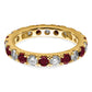 14k Yellow Gold 1 1/5 Ct. Lab Grown Diamond VS/SI+ G+ and Lab Created Ruby Eternity Band Ring