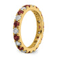 14k Yellow Gold 1 1/5 Ct. Lab Grown Diamond VS/SI+ G+ and Lab Created Ruby Eternity Band Ring