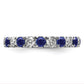 14k White Gold 1 Ct. Lab Grown Diamond VS/SI+ G+ and Lab Created Blue Sapphire Eternity Band Ring