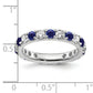 14k White Gold 1 1/5 Ct. Lab Grown Diamond VS/SI+ G+ and Lab Created Blue Sapphire Eternity Band Ring