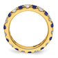 14k Yellow Gold 1 1/5 Ct. Lab Grown Diamond VS/SI+ G+ and Lab Created Blue Sapphire Eternity Band Ring