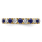 14k Yellow Gold 1 1/5 Ct. Lab Grown Diamond VS/SI+ G+ and Lab Created Blue Sapphire Eternity Band Ring