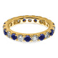 14k Yellow Gold 1 1/5 Ct. Lab Grown Diamond VS/SI+ G+ and Lab Created Blue Sapphire Eternity Band Ring