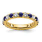 14k Yellow Gold 1 1/5 Ct. Lab Grown Diamond VS/SI+ G+ and Lab Created Blue Sapphire Eternity Band Ring