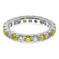 14k White Gold 1 1/5 Ct. Lab Grown Diamond VS/SI+ G+ and Lab Created Yellow Sapphire Eternity Band Ring