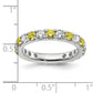 14k White Gold 1 Ct. Lab Grown Diamond VS/SI+ G+ and Lab Created Yellow Sapphire Eternity Band Ring