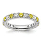 14k White Gold 1 Ct. Lab Grown Diamond VS/SI+ G+ and Lab Created Yellow Sapphire Eternity Band Ring