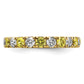 14k Yellow Gold 1 Ct. Lab Grown Diamond VS/SI+ G+ and Lab Created Sapphire Size 4.5 Eternity Band