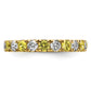 14k Yellow Gold 1 1/5 Ct. Lab Grown Diamond VS/SI+ G+ and Lab Created Sapphire Eternity Band Ring