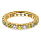 14k Yellow Gold 1 Ct. Lab Grown Diamond VS/SI+ G+ and Lab Created Sapphire Size 4.5 Eternity Band