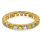 14k Yellow Gold 1 Ct. Lab Grown Diamond VS/SI+ G+ and Lab Created Sapphire Eternity Band Ring